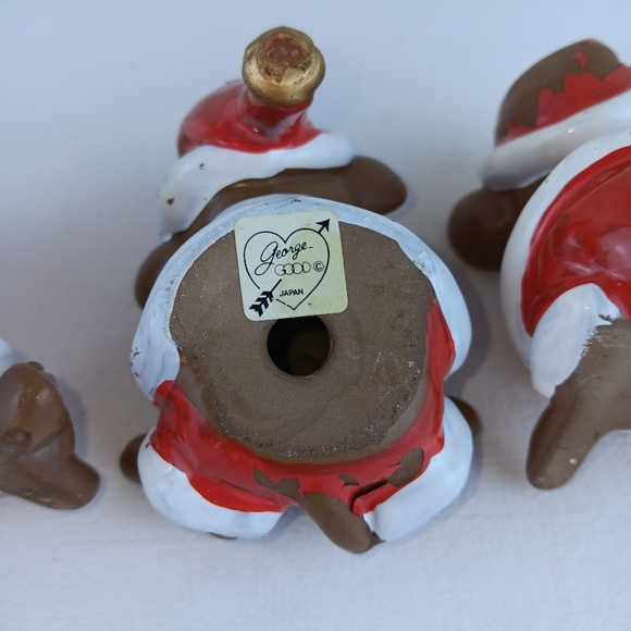 Vintage George Good set of four  sleepy Christmas Mice mouse Santa mouse ceremic - Picture 11 of 13